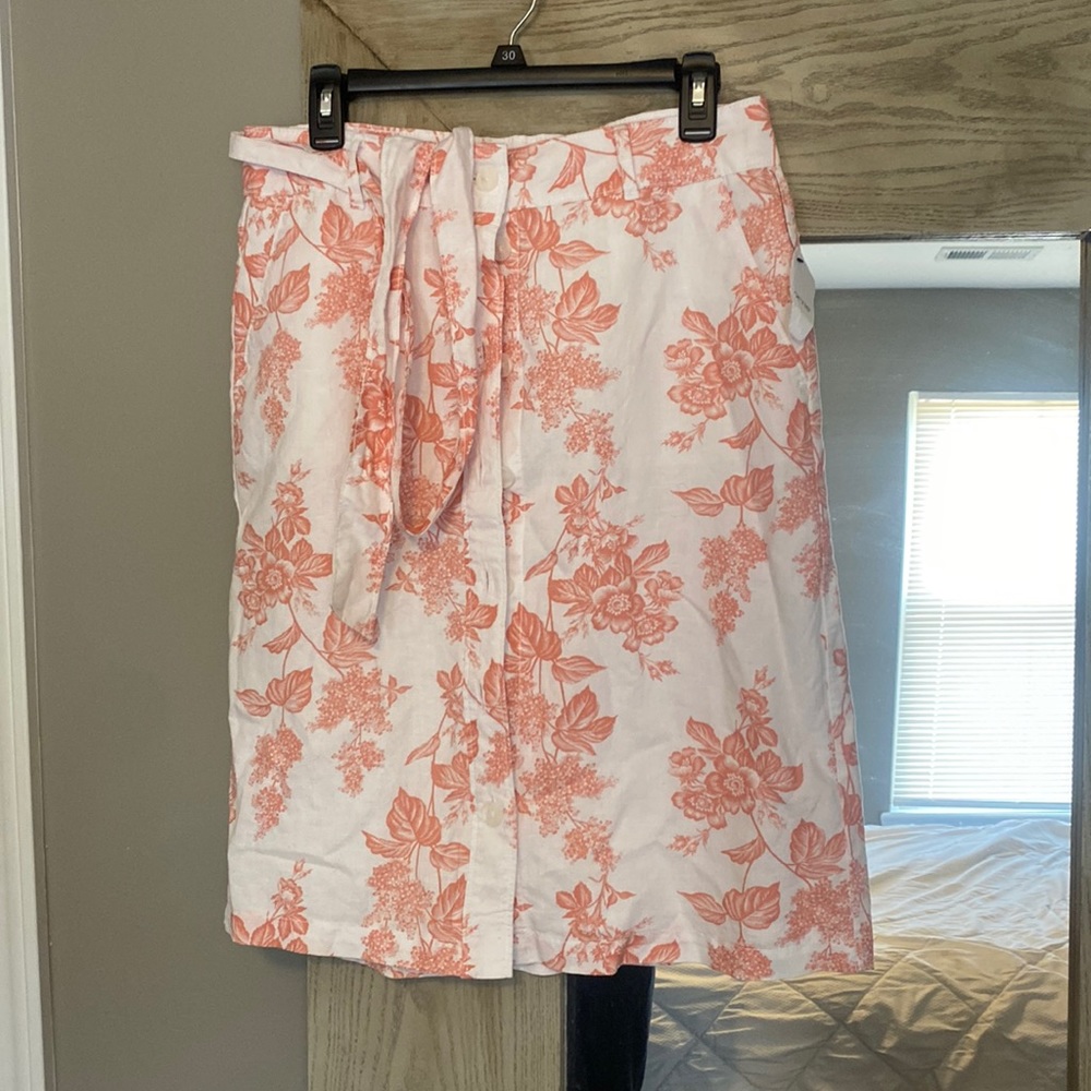 Skirt size 8 Full Floral Cottagecore Pink White